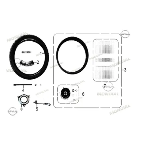 Mondial RX3I Evo 250 Teker Montaj Aksamı/On