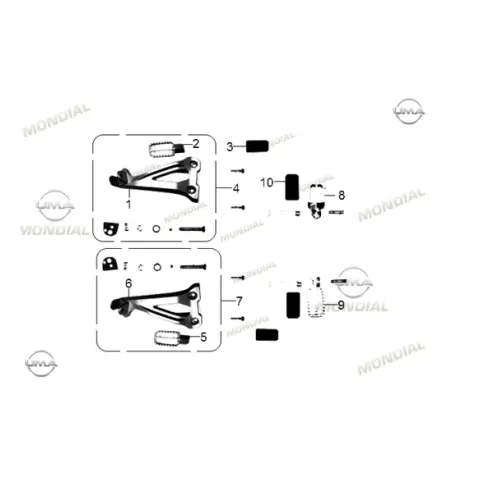 Mondial RX3I Evo 250 (2016) Arka Basamak Braketi Sağ – 3. fotoğraf