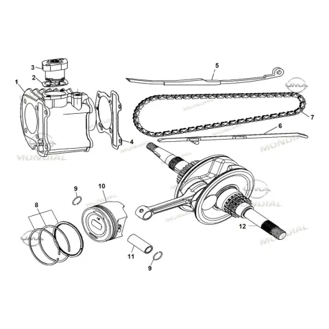 Mondial 125 Lavinia Pro E5 (+) Krank Komple – 2. fotoğraf