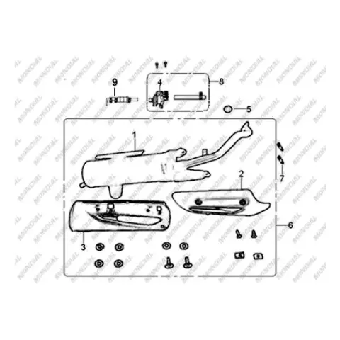 Mondial 125 RT Akik Egzoz Komple E2 (Siyah) – 3. fotoğraf