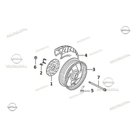 Mondial Wing 50 İ E5 Ön Jant - Çelik (2.50X12") (Gri)