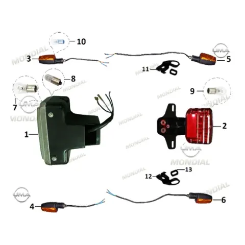 Mondial 125 UAG (Agk) Arka Sol Sinyal Bağlantı Braketi