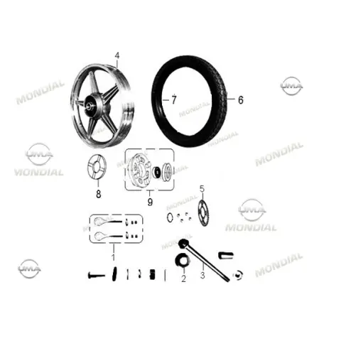 Mondial 135 UAG Arka Jant - Çelik (1.85X18") (Kırmızı) – 3. fotoğraf