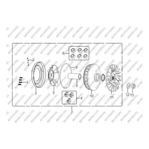 Mondial 150 MR Vulture Flanşlı Çentikli Somun M6X1