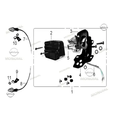 Mondial 175 Masti-X Arka Sağ Sinyal Bağlantı Braketi