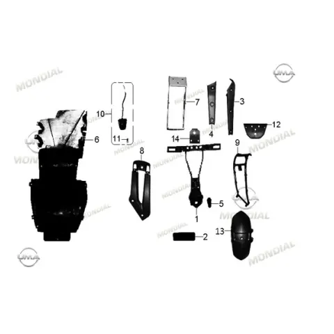 Mondial 180 Z-One S (2016) Arka Sinyal Bağlantı Braketi Kapağı