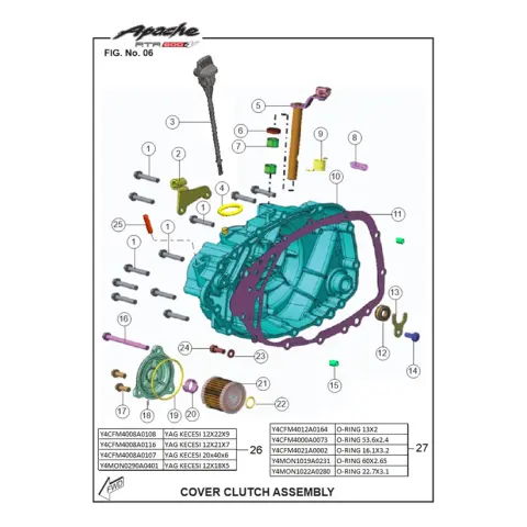 TVS Apache RTR 200 E5 O-Ring Set – 3. fotoğraf