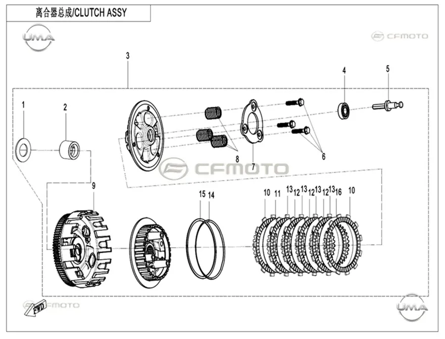 CFMoto CF250DUAL (CF250GY-H) Vites Çatal Yay Yatağı