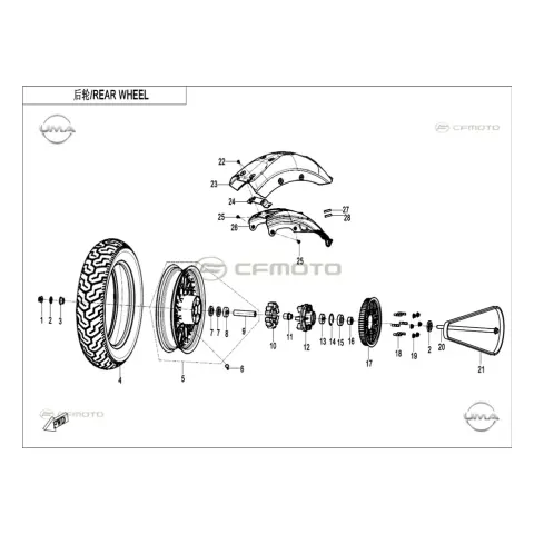 CFMoto CF250-12H (250CL-C) E5+ Dış Lastik (150/90-16) (Tubeless) (71H)