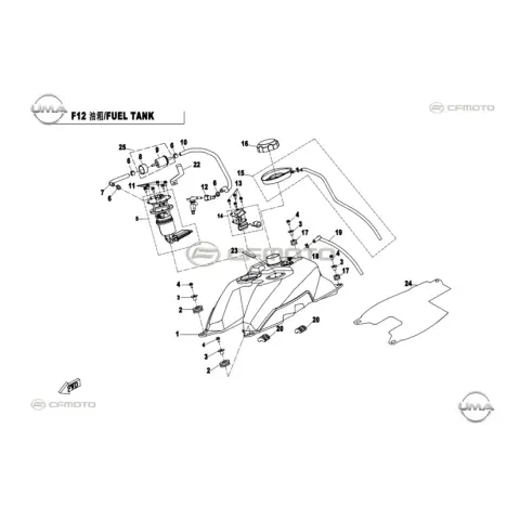 CFMoto CF550 6L (AU) Benzin Borusu Ve Kapak Lastiği