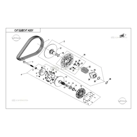 CFMoto CF550 6L (AU) Ön Varyator Civatası – 3. fotoğraf