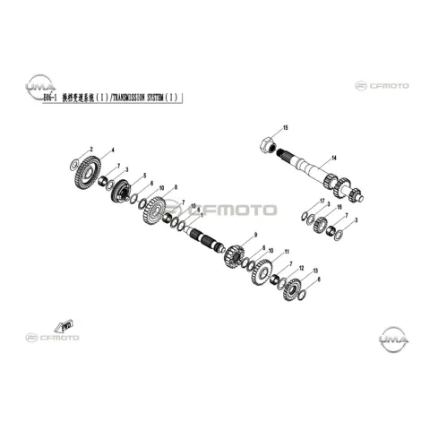 CFMoto CF550 6L (AU) Merkez Dişli Mili