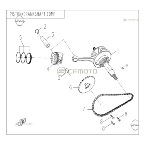 CFMoto CF110AY10 Krank Komple