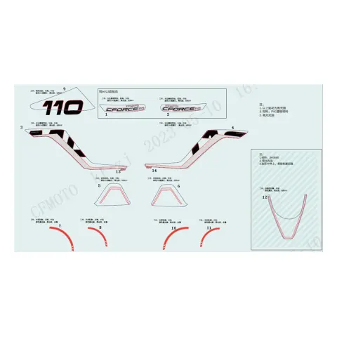 CFMoto CF110AY10 Etiket Seti (Kırmızı)