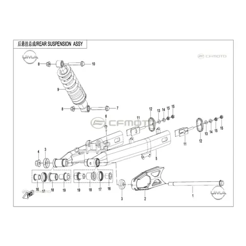 CFMoto CF250DUAL (CF250GY-H) Zincir Gergi Braketi (Siyah)