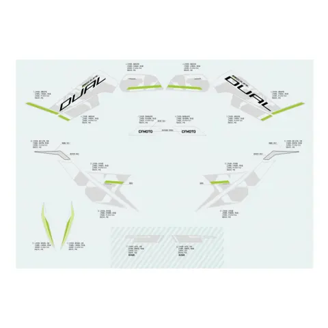 CFMoto CF250DUAL (CF250GY-H) Etiket Sağ (Arka Salıncak) (Beyaz MDL)