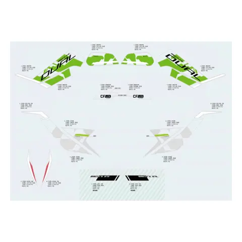CFMoto CF250DUAL (CF250GY-H) Etiket Sol (Arka Salıncak) (Yesil MDL)