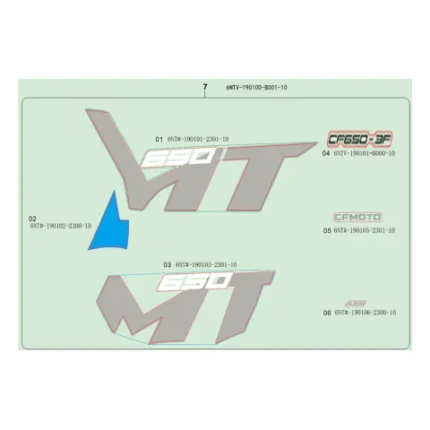 CFMoto 650MT E5 Etiket (Benzin Depo Sol) (2022)