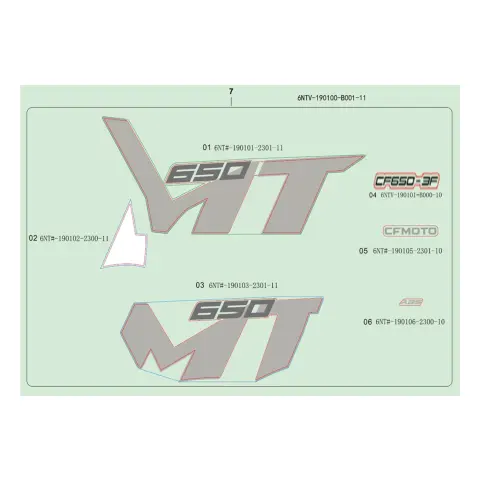 CFMoto 650MT E5 Etiket (Benzin Depo Sağ 1) (2022)