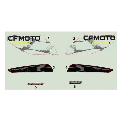 CFMoto 650NK E5 Etiket (Ön Panel Sağ) (2022) (Gri)