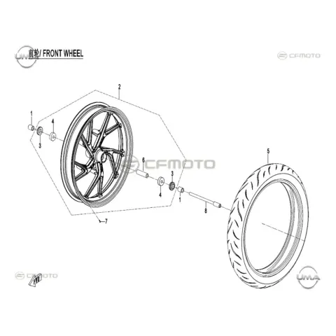 CFMoto CF 250-6 SR (EU 4) Ön Jant - Çelik (3.50X17") (Mat Siyah)