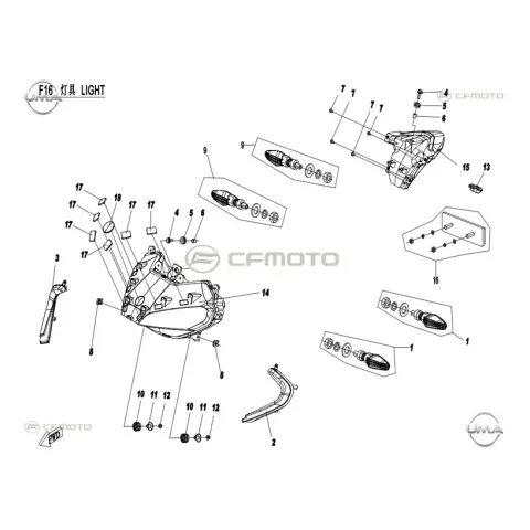 CFMoto CF 250-6 SR (EU 4) Arka Stop Komple