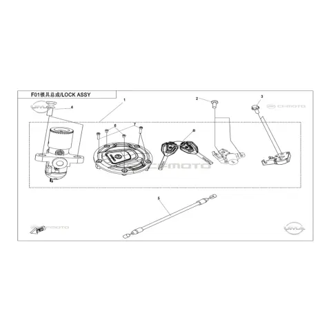 CFMoto CF 250CL (CF250-7) E5 Kilit Seti – 3. fotoğraf