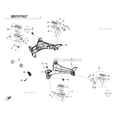 CFMoto CF 250CL (CF250-7) E5 Ön Basamak Komple Sol