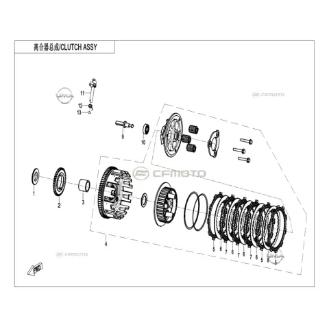CFMoto CF 450 SR (CF400-6F) Debriyaj Mili