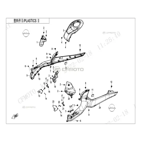 CFMoto CF 450 SR (CF400-6F) Ön Panel Sol Alt Dekoratif Kapak