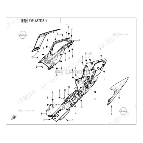 CFMoto CF 450 SR (CF400-6F) Arka Karenaj Üst Kapak