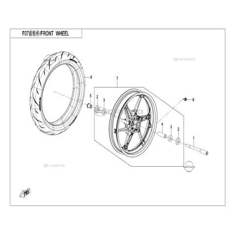 CFMoto CF 450 SR (CF400-6F) Ön Jant - Çelik (3.50X17") (Siyah)