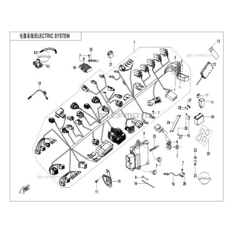 CFMoto CF 450 SR (CF400-6F) Akü Kablosu (-)