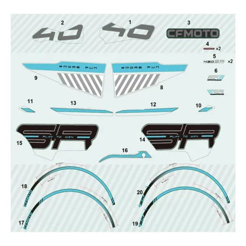 CFMoto CF 450 SR (CF400-6F) Etiket (Sağ More Fun) (Mavi)