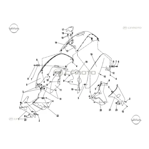 CFMoto CF NK 150 (ABS) (2021) Benzin Deposu Sağ Plastik Kapak (Gri)