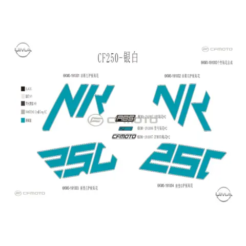 CFMoto CF NK 250 Etiket Seti Komple Turkuaz