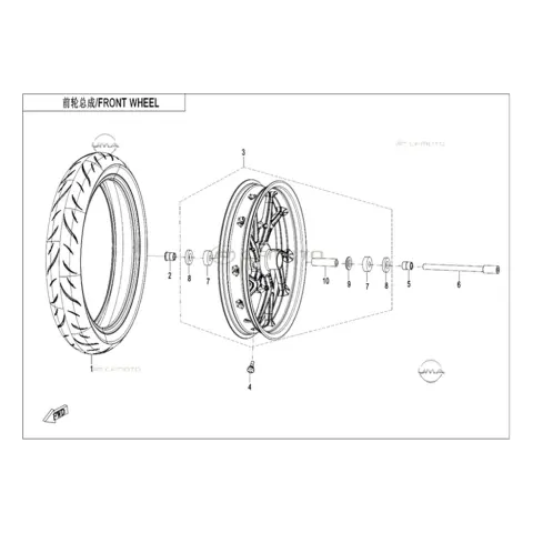CFMoto CF250SR (CF250-6CH) E5+ Ön Teker Burcu Sol