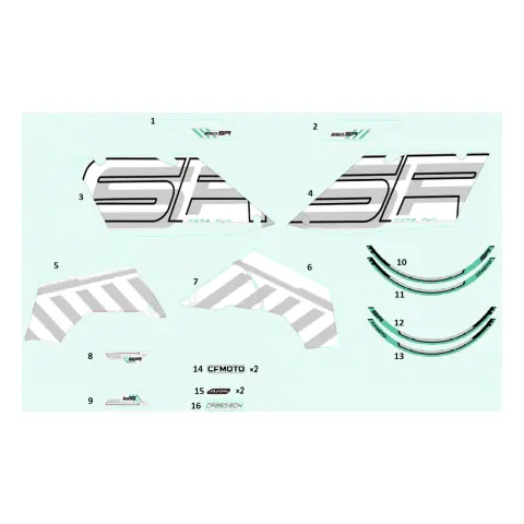 CFMoto CF250SR (CF250-6CH) E5+ Etiket (Teker Seridi Sol 2) (Mavi)