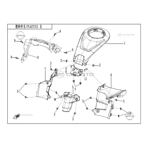 CFMoto CF675SR-R (CF650-10H) Benzin Depo Karenaj Braketi – 2. fotoğraf