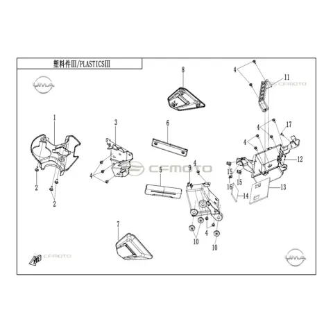 CFMoto CF675SR-R (CF650-10H) Sol Kaucuk Mat (Dizlik) – 2. fotoğraf