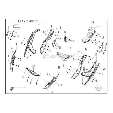 CFMoto CF675SR-R (CF650-10H) Ön Panel Sol (Beyaz) – 2. fotoğraf