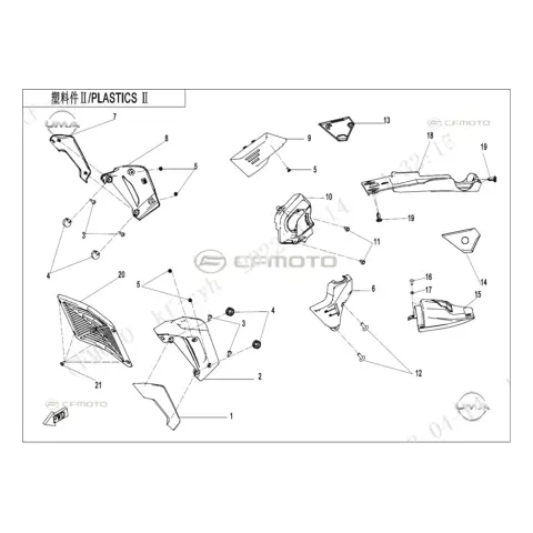 CFMoto CF700CLX Adv (CF700-2C) E5 Sağ Dekoratif Kapak (Mat Siyah)