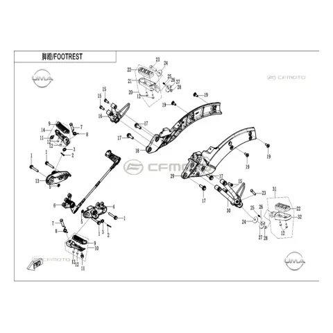 CFMoto 450 CL-C Vites Pedalı Komple
