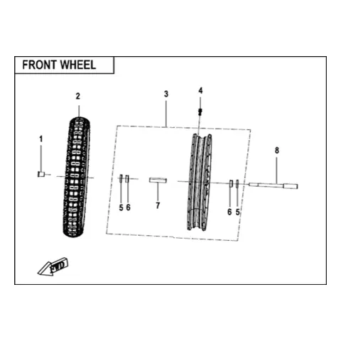 CFMoto 450MT Ön Jant Komple Tel (2.15X21'') (Siyah)