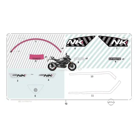 CFMoto 450NK Etiket (Radyatör Muh. Sağ) Beyaz