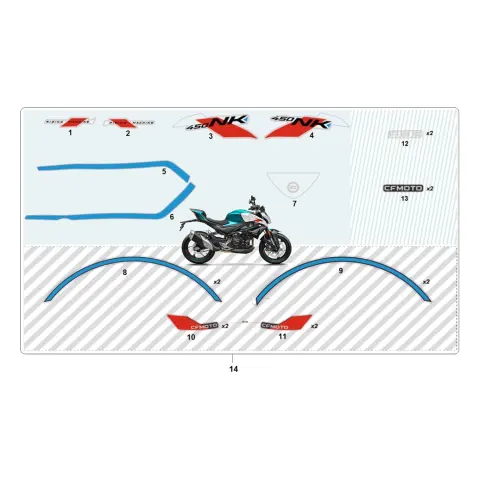 CFMoto 450NK Etiket Sol (riding Machine) (kirmizi)