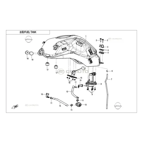 CFMoto 700 MT (CF700-9F) Benzin Depo Samandirası