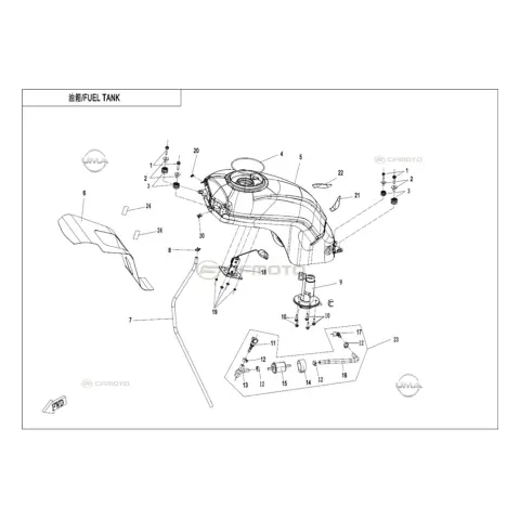 CFMoto 700CLX Sport (CF700-2A) Benzin Deposu (Gri)