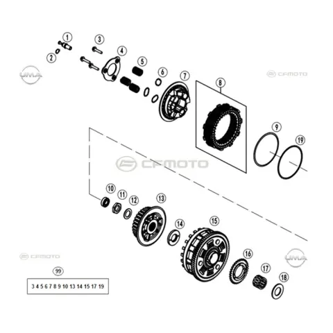 CFMoto 800MT Sport (CF800-5) E5 Debriyaj Tası Ve Dişlisi