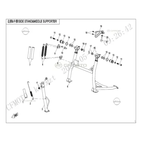 CFMoto 800MT Sport (CF800-5) E5 Orta Sehpa Yay Braketi